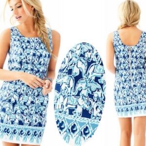 LILLY PULITZER GET TRUNKY ELEPHANT PATTERN DRESS